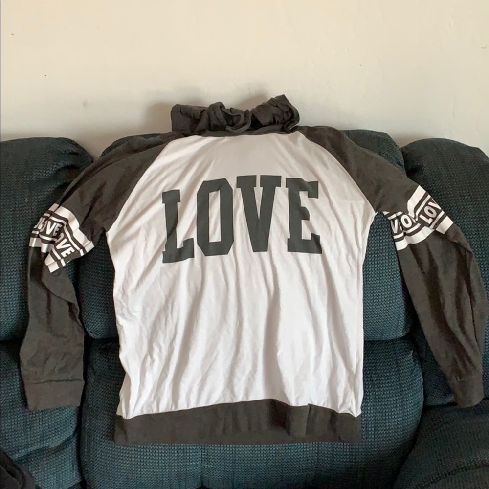 Long sleeve shirt with hoodie